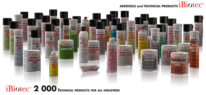 Manufacturer and supplier of technical aerosols with non-flammable gas, technical lubricants, maintenance products, alternative solvents. Ibiotec, solvent, penetrating, galvanizing, grease, cutting oil, lubricant, food industry, NSF-certified lubricant, mould-release agent, welding product, corrosion protection, stripper, aerosol, degreaser, brake cleaner, detergent, disinfectant, gas leak detection, SOLVENTS. Vegetable-based solvent. Alternative solvents. Agri-solvents. Eco solvent. MOSH-free solvent. Food-grade solvent. Maintenance products. MRO products. Green solvents. CMR substitutes. Substitute solvents. Acetone substitutes. Acetone substitution. Replaces acetone. MEK substitute. MEK substitution. Replaces MEK. Dichloromethane substitute. Dichloromethane substitution. Replaces dichloromethane. Methylene chloride substitute. Methylene chloride substitution. Replaces methylene chloride. Xylene substitute. Xylene substitution. Replaces xylene. Toluene substitute. Toluene substitution. Replaces toluene. Alternative solvents. CMR-substitution solvents. Alternative solvent suppliers. CMR-substitution solvent suppliers. Alternative solvent manufacturers. CMR-substitution solvent manufacturers. CMR substitutes. CMR substitution